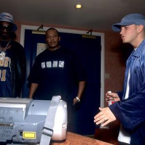Eminem, Snoop Dogg and Dr Dre (2000) with stereo