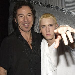 Eminem and Bruce Springsteen  Backstage at 45th Annual Grammy Awards 2003