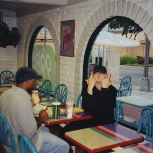 Eminem at Burbank, CA. June 1998 001 with Royde Da 59 at Taco Bell