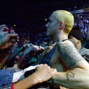 Eminem held up by the crowd 002
