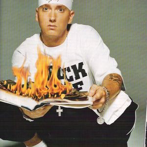Eminem book on fire