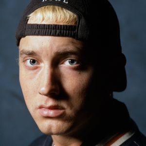 Eminem Nike Cap Blue Background 02 close up